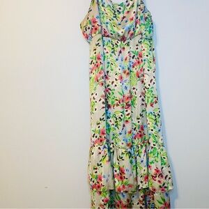 Old Navy satin Colorful Floral Maxi Dress